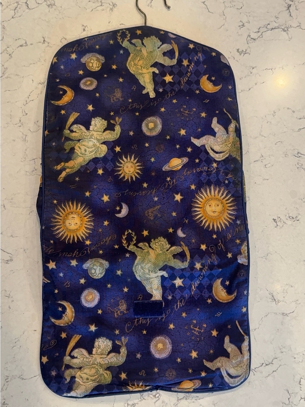 Vintage 90’s Celestial Blue Travel Organizer Moon & Sun Zodiac